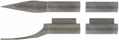 French Tulle Fusil-de-Chasse Ramrod Pipes,
for 3/8'' rod, wax cast brass or iron